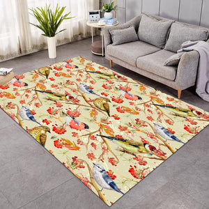 Flowers & Sunbirds Cream Theme SWDD4664 Rug