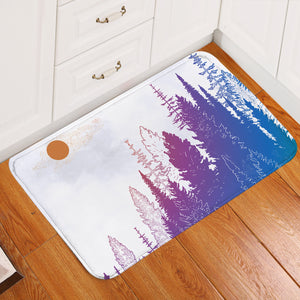 Orange Sun Gradient Purple Forest Background SWDD4748 Door Mat