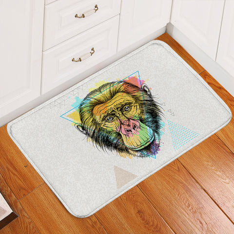 Image of Colorful Watercolor Triangle Monkey SWDD4751 Door Mat