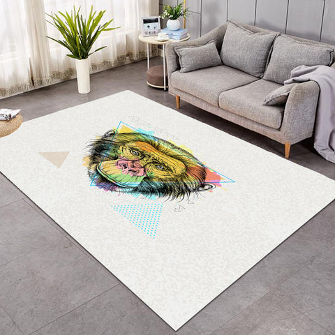 Image of Colorful Watercolor Triangle Monkey SWDD4751 Rug