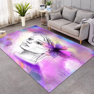 Purple Floral On Lady's Ear Sketch SWDD4752 Rug