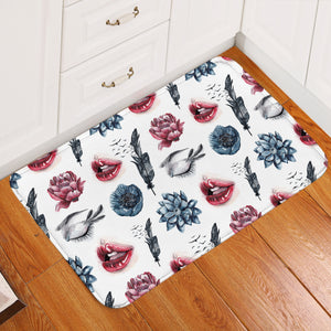 Flower, Feather, Lips Monogram SWDD4754 Door Mat