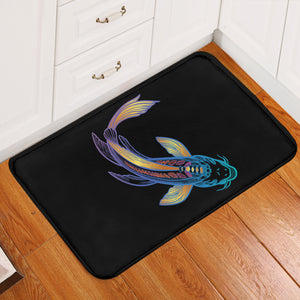 Golden Gradient Blue Purple Fish Koi SWDD4755 Door Mat