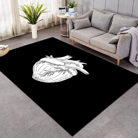 Image of B&W Heart Sketch  SWDD4756 Rug