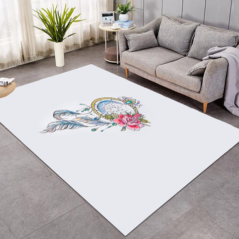 Image of Swinging Dreamcatcher White Theme SWDD5156 Rug