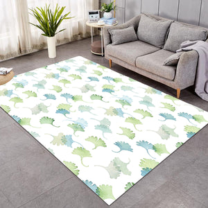 Shade of Green Pastel Palm Leaves SWDD5165 Rug