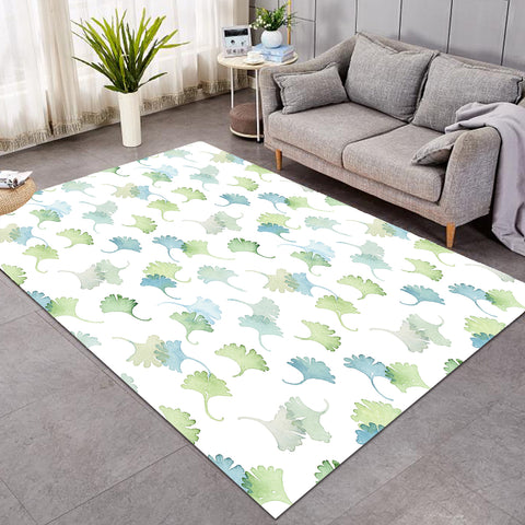 Image of Shade of Green Pastel Palm Leaves SWDD5165 Rug