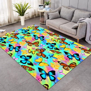 Multi Colorful Butterflies Gradient Pastel Theme SWDD5166 Rug