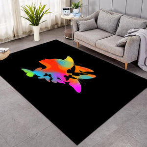 Gradient Colorful Butterflies Lady Face  SWDD5168 Rug