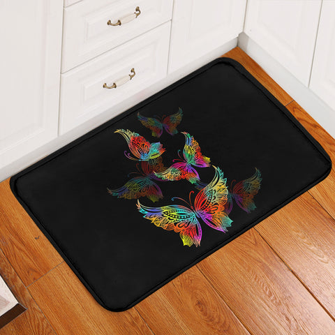 Image of RGB Colorful Butterflies Transparent SWDD5169 Door Mat