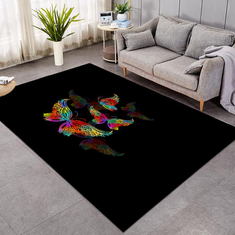 Image of RGB Colorful Butterflies Transparent SWDD5169 Rug