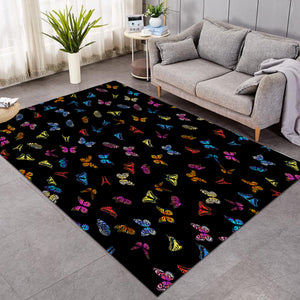 Multi Colorful Butterflies Back Theme SWDD5170 Rug