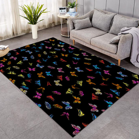 Image of Multi Colorful Butterflies Back Theme SWDD5170 Rug