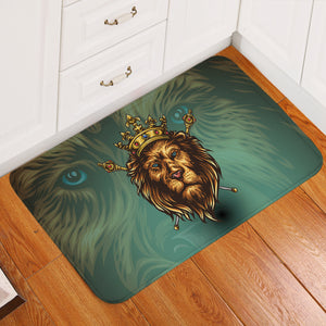 Golden King Crown Lion Green Theme SWDD5172 Door Mat