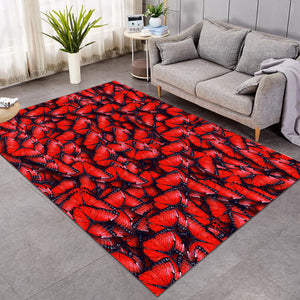 Multi Red Butterflies SWDD5179 Rug