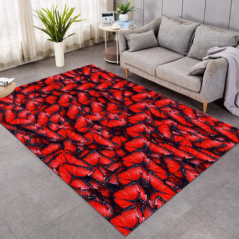 Image of Multi Red Butterflies SWDD5179 Rug