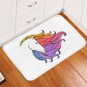 Colorful Unicorn Hair White Theme SWDD5184 Door Mat