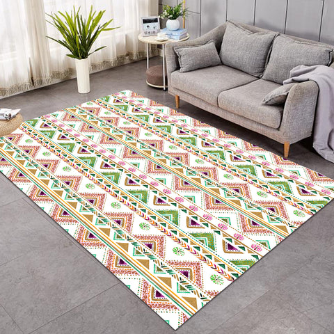 Image of Shade of Pink & Green Aztec SWDD5189 Rug