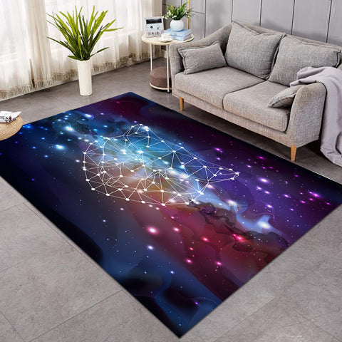 Image of Panther Geometric Line Galaxy Theme SWDD5198 Rug