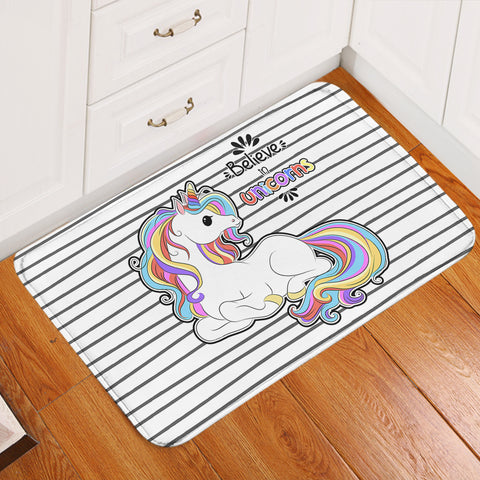 Image of Cute Colorful Unicorn Stripes SWDD5199 Door Mat