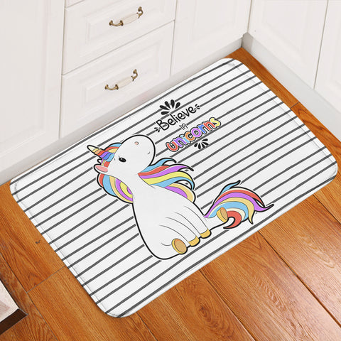 Image of Little Colorful Unicorn Stripes SWDD5202 Door Mat