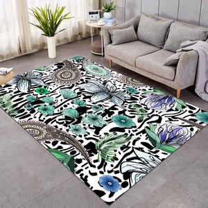 Floral Leopard Pattern Bandana Art  SWDD5205 Rug