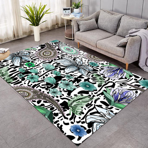 Image of Floral Leopard Pattern Bandana Art  SWDD5205 Rug