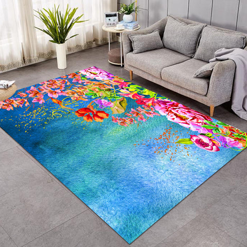 Image of Colorful Watercolor Flower Garden SWDD5242 Rug