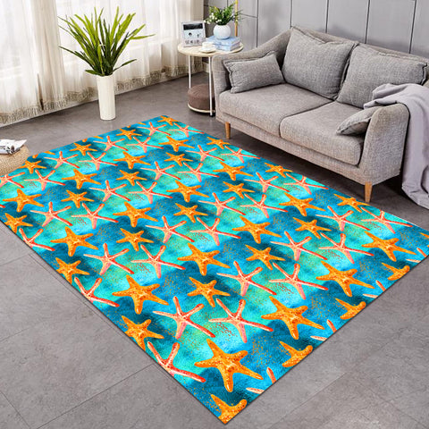 Image of Multi Watercolor Starfish SWDD5243 Rug