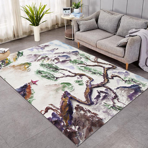 Image of Watercolor Japan Landscape Art SWDD5244 Rug