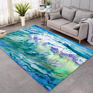 Watercolor Blue Waves Japanese Art SWDD5246 Rug