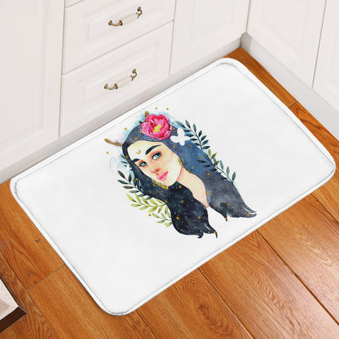 Image of Lady Night Flower Illustration  SWDD5247 Door Mat