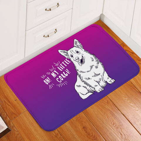 Image of Little Corgi Purple Theme  SWDD5251 Door Mat