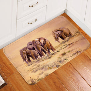 Watercolor Elephants In Desert SWDD5253 Door Mat