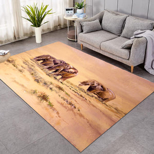 Watercolor Elephants In Desert SWDD5253 Rug