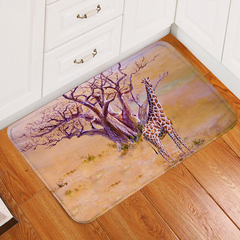 Image of Watercolor Real Giraffe SWDD5254 Door Mat