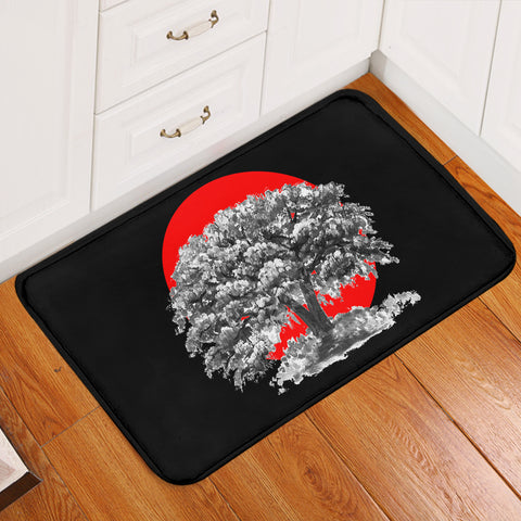 Image of Big Tree Red Sun Japanese Art SWDD5257 Door Mat