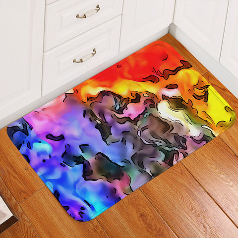 Image of Colorful Waves Watercolor  SWDD5259 Door Mat