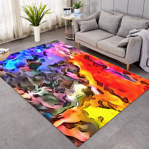 Image of Colorful Waves Watercolor SWDD5259 Rug