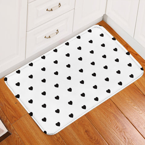 Image of B&W Multi Heart Dot & Stripes Golden Line SWDD5267 Door Mat