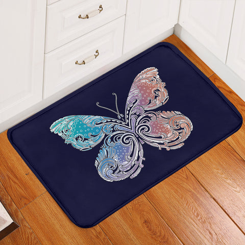 Image of 2-Tone Gradient Blue Red Butterfly Navy Theme SW5329 Door Mat