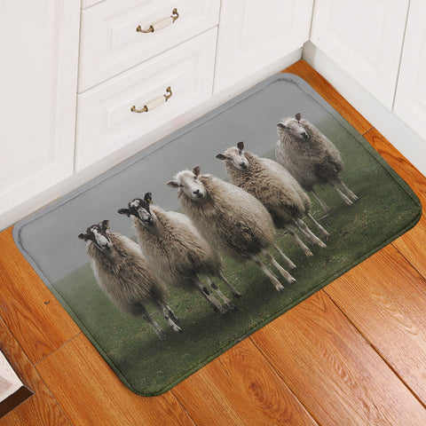 Image of Five Standing Sheeps Dark Theme SW5332 Door Mat