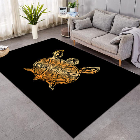 Image of Golden Aztec Pattern Turtle SWDD5348 Rug
