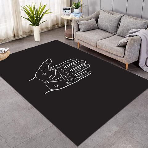 Image of Zodiac Sign On Hand Black Theme SWDD5357 Rug