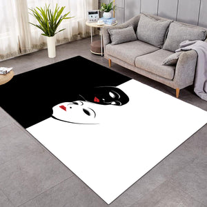 B&W Face Masks Red Lips SWDD5447 Rug