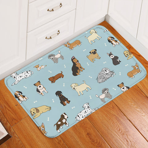 Image of Cute Dogs Drawing SWDD5464 Door Mat