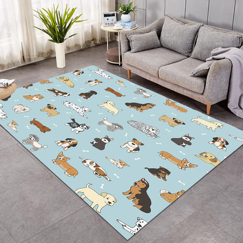 Image of Cute Dogs Drawing SWDD5464 Rug