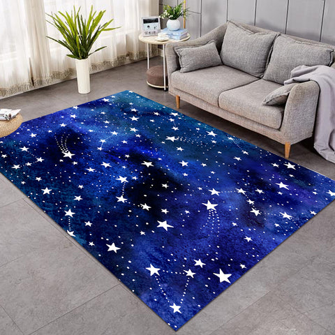 Image of Blue Tint Galaxy Stars SWDD5474 Rug
