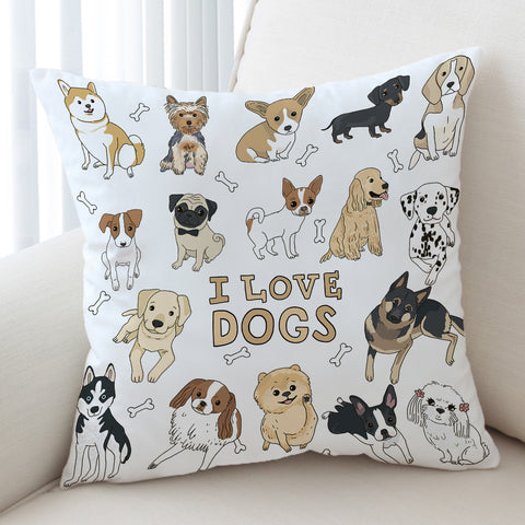 Image of I Love Dogs SWKD0001 Cushion Cover