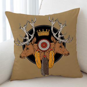 Dual Antler Trophyhead SWKD0751 Cushion Cover